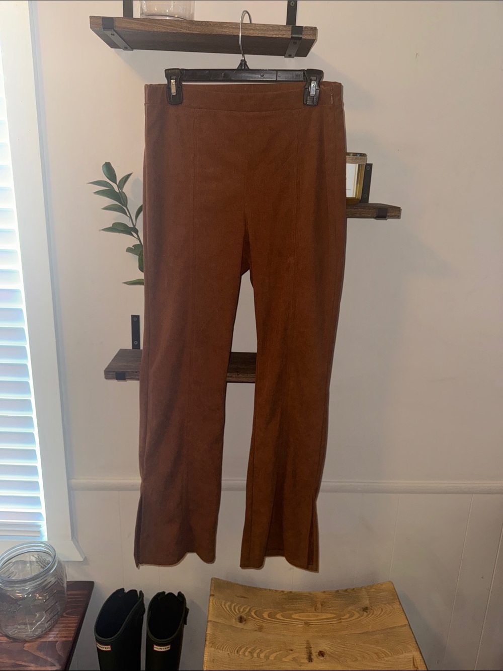 Women's Brown Corduroy Flare Pants Size Large